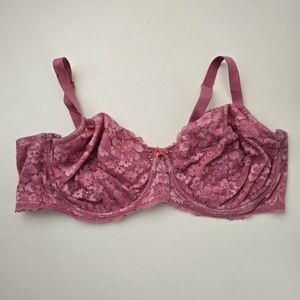 Victoria’s Secret Dark Rose Pink Unpadded Unlined Demi Bra 44D